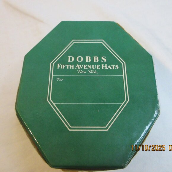 VINTAGE~"DOBBS" FIFTH AVENUE~SALESMAN'S FELT FEDORA SAMPLE~MINIATURE HAT & BOX - Picture 2 of 10